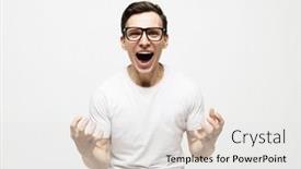  Presentation with yelling - Slide deck having closeup-portrait-of-shocked-stunned background and a white colored foreground