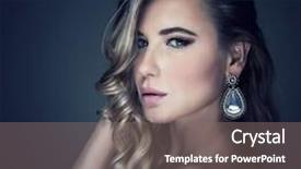  Presentation with jewelery - Colorful PPT theme enhanced with closeup portrait of stunning woman isolated on dark gray background sexual model wearing stylish jewelery beauty salon concept backdrop and a gray colored foreground