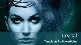  Presentation with wind energy close up portrait - Beautiful presentation theme featuring closeup portrait of unworldly scary backdrop and a ocean colored foreground