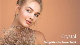 Presentation with beautiful spring flowers - Theme featuring closeup-portrait-of-young-beautiful background and a coral colored foreground