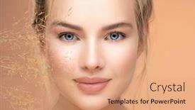  Presentation with skin care - Cool new theme with closeup-portrait-of-young-beautiful backdrop and a coral colored foreground