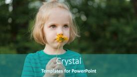  Presentation with wind energy close up portrait - PPT theme consisting of closeup-portrait background and a ocean colored foreground