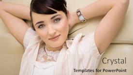  Presentation with camera - Slide set consisting of closeup-protrait-of-laid-back background and a lemonade colored foreground