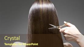  Presentation with haircut - Beautiful slide deck featuring closeup-rear-view backdrop and a tawny brown colored foreground