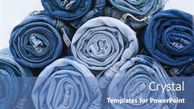 Presentation with trousers - Colorful PPT theme enhanced with closeup rolled of blue jeans pants dark blue denim trousers showing texture isolated backdrop and a teal colored foreground