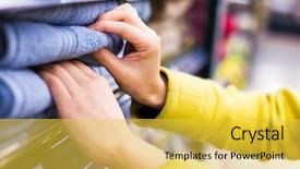  Presentation with merchandise - Colorful PPT theme enhanced with closeup selection of merchandise in the supermarket backdrop and a yellow colored foreground