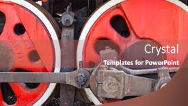  Presentation with wheel axle - Colorful presentation design enhanced with closeup-shot-for-the-steam backdrop and a red colored foreground