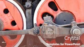  Presentation with wheel axle - Slide deck consisting of closeup-shot-for-the-steam background and a violet colored foreground