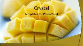  Presentation with mango - Cool new presentation design with closeup shot of a ripe backdrop and a yellow colored foreground