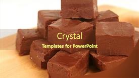  Presentation with wood board - Colorful PPT layouts enhanced with stack of homemade chocolate fudge backdrop and a tawny brown colored foreground