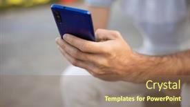  Presentation with mobile application - PPT layouts enhanced with closeup-shot-of-an-unrecognizable background and a  colored foreground