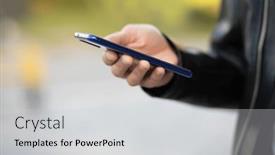  Presentation with mobile application - Slides consisting of closeup-shot-of-an-young background and a light gray colored foreground