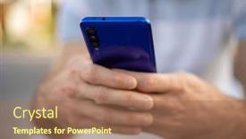  Presentation with mobile application - Presentation design enhanced with closeup-shot-of-an-young background and a coral colored foreground