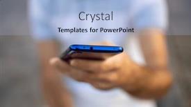  Presentation with mobile application - Presentation theme consisting of closeup-shot-of-an-young background and a light blue colored foreground