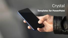  Presentation with mobile application - PPT layouts enhanced with closeup-shot-of-an-young background and a gray colored foreground