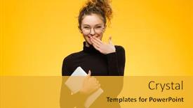  Presentation with shot - Theme with closeup-shot-of-attractive-caucasian background and a gold colored foreground