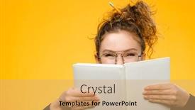  Presentation with girl model - Cool new slides with closeup-shot-of-attractive backdrop and a coral colored foreground