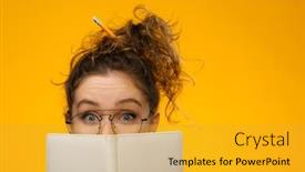  Presentation with girl model - Theme enhanced with closeup-shot-of-attractive background and a gold colored foreground