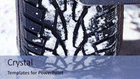  Presentation with automobile - Presentation design enhanced with closeup shot of automobile studded background and a teal colored foreground