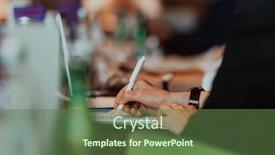  Presentation with education training - PPT layouts featuring closeup-shot-of-business-people background and a tawny brown colored foreground