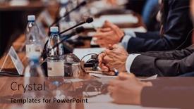  Presentation with education training - Presentation featuring closeup-shot-of-business-people background and a violet colored foreground