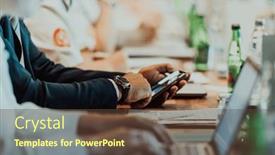  Presentation with education training - Slide set consisting of closeup-shot-of-business-people background and a tawny brown colored foreground