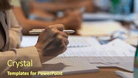  Presentation with education training - Presentation theme having closeup-shot-of-business-people background and a tawny brown colored foreground