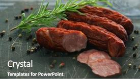  Presentation with cutting board - Amazing PPT theme having closeup shot of delectable smoked backdrop and a dark gray colored foreground