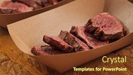  Presentation with food festival - Audience pleasing presentation theme consisting of closeup-shot-of-delicious-beef backdrop and a tawny brown colored foreground