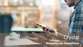  Presentation with public - Cool new theme with closeup-shot-of-dissatisfied-man backdrop and a violet colored foreground