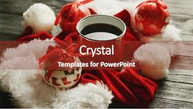  Presentation with close up shot - Slide set consisting of closeup shot of nice christmas background and a tawny brown colored foreground