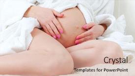  Presentation with woman child - Amazing PPT layouts having closeup shot of pregnant woman backdrop and a lemonade colored foreground