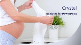  Presentation with maternity - Presentation featuring closeup shot of pregnant woman background and a sky blue colored foreground