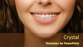  Presentation with orthodontic - Slide set having closeup-shot-of-pretty-female background and a tawny brown colored foreground