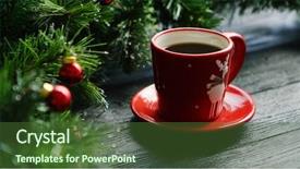  Presentation with shot - PPT theme featuring closeup shot of small cup background and a tawny brown colored foreground