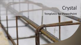  Presentation with reinforcement steel - Audience pleasing presentation consisting of closeup shot of steel bar backdrop and a light gray colored foreground