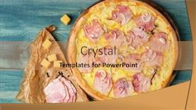  Presentation with blue cheese - Presentation theme featuring closeup-shot-of-tasty-carbonara background and a coral colored foreground