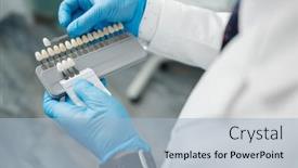  Presentation with enamel - PPT layouts featuring closeup-shot-of-the-dentist background and a light blue colored foreground