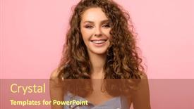  Presentation with pretty girl - Audience pleasing PPT layouts consisting of closeup-studio-portrait-of-beautiful backdrop and a tawny brown colored foreground