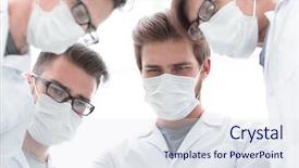  Presentation with surgical - Slides with closeup the surgical team background and a sky blue colored foreground
