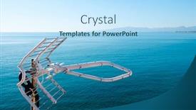  Presentation with calm sea - Amazing theme having closeup-the-top-section backdrop and a sky blue colored foreground