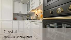  Presentation with kitchen furniture - Presentation design with closeup-to-electric-oven background and a light gray colored foreground