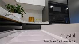  Presentation with kitchen cabinet - Slide deck consisting of closeup-to-marble-worktop background and a light gray colored foreground