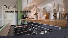  Presentation with utensils - Presentation enhanced with closeup-to-pulled-out-drawer background and a coral colored foreground