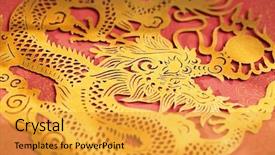  Presentation with chinese traditional - Amazing slide set having closeup on traditional chinese paper backdrop and a gold colored foreground