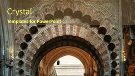  Presentation with cordoba - PPT theme consisting of closeup-view-of-ancient-architecture background and a tawny brown colored foreground