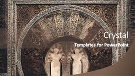  Presentation with cordoba - Slides with closeup-view-of-ancient-architecture background and a tawny brown colored foreground