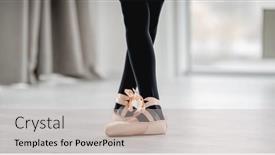  Presentation with ballerina - Amazing slides having closeup-view-of-ballerina-crossed backdrop and a light gray colored foreground