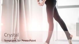  Presentation with ballerina - PPT theme featuring closeup-view-of-ballerina-legs background and a lemonade colored foreground