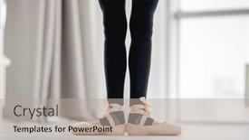  Presentation with ballerina - Slides having closeup-view-of-ballerina-straightened background and a light gray colored foreground